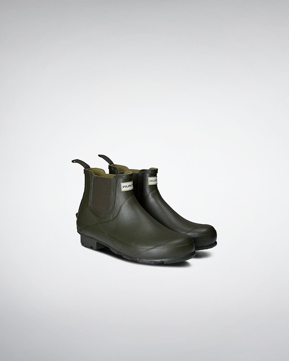 Hunter Norris Field Chelsea Boots - Online Sale Mens Dark Olive - QTIDHL769